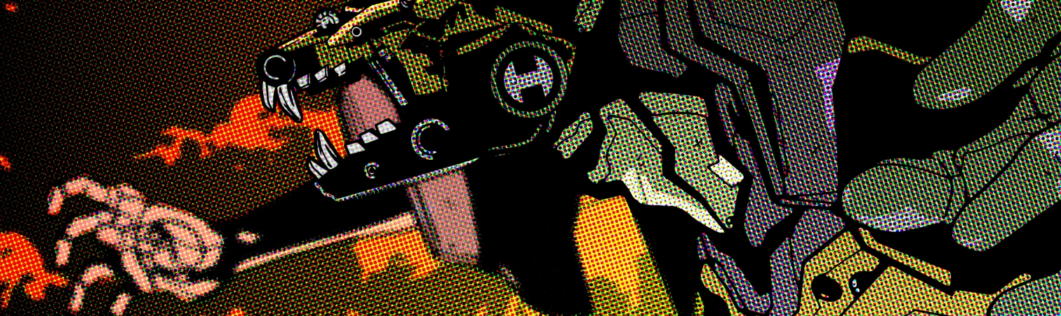 A doge mech spreading its arms ready to fight